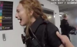 暴漢を取り押さえようとして殴られた女性警官が大泣き、動画が話題に