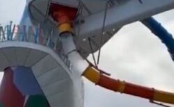 豪華クルーズ船でウォータースライダーが破損、1人が負傷