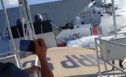 南シナ海で中国海軍と海警局の船が衝突、フィリピンの船舶を追跡中【動画】