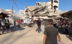 イスラエル軍、ガザ市の市場を攻撃、5人死亡、50人が負傷