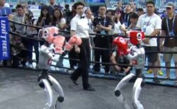 人型ロボの世界競技会が開催、初戦から珍プレー続出