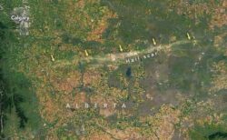 カナダで雹が地上に残した傷跡、NASAの衛星が撮影