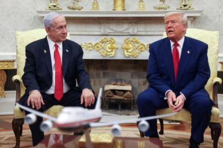 ガザ地区での和平案を巡り、トランプ大統領とネタニヤフ首相が会談