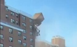 ニューヨークにある高層マンションが崩落、壁がごっそり抜け落ちる【動画】