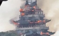 中国の楼閣で火災が発生、観光客の無責任な火の取り扱いが原因
