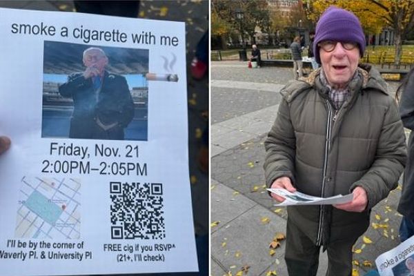 老人が呼びかけた“5分間のタバコパーティ”に人々が殺到-主催者の正体は?