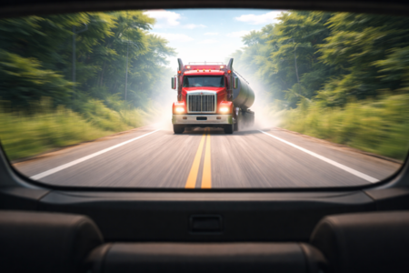 大型トレーラーが衝突し両親が死亡。直前に車を離れていた少年