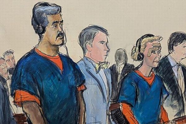 ベネズエラのマドゥロ大統領、裁判で起訴容疑を否認、「戦争捕虜」だと主張