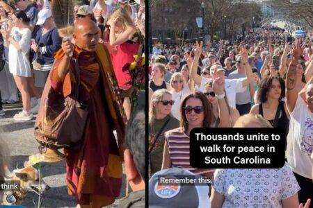 僧侶たちと一匹の犬が歩く“平和の旅”、アメリカで静かな連帯が広がる