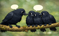 4年間、親を手伝って子育てするカラスたち｜AIが“家族の会話”を解析中