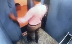 降りかけたエレベーターが突然上昇、人が床に潰されそうになる瞬間が恐ろしい