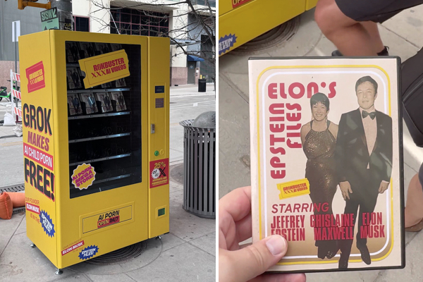 反イーロン·マスク自販機が、巨大複合イベント「SXSW」開催の街に出現