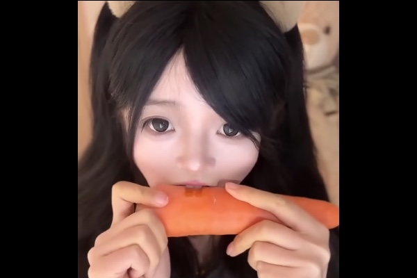 まるで人間3Dプリンタ!自分の歯だけでニンジンを彫刻する中国女子が凄い