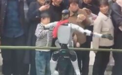 ダンスをしていたロボットに、男の子が顔を叩かれる【動画】