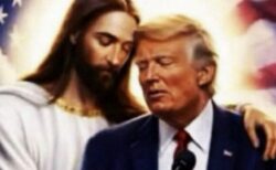 トランプ氏、懲りずにイエスに抱擁される自らの画像を投稿