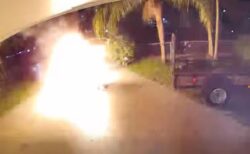 住民が家の外へ運んだ直後、電動車椅子のバッテリーが爆発【動画】