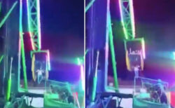 遊園地のスイングマシーンから落ちた女性を、地上の客がキャッチ【メキシコ】