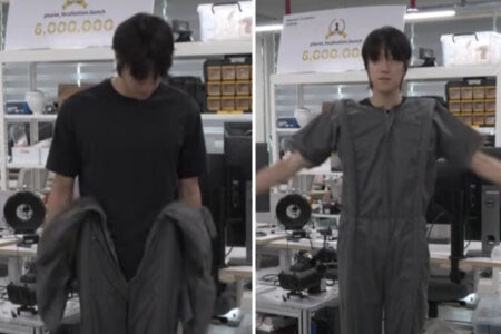 手を使わず自動で着衣できる服が、韓国の大学で開発される【動画】