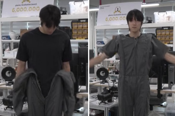 手を使わず自動で着衣できる服が、韓国の大学で開発される【動画】