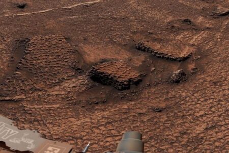 NASAの「キュリオシティ」が、火星でハチの巣構造の模様を発見
