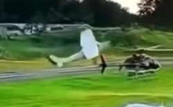 小型飛行機が州警察のヘリコプターと空中衝突、パイロット1人が死亡【動画】